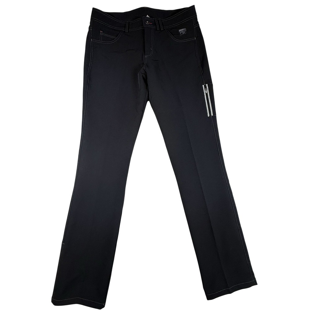 Club Ride Cycling Pants Women Sz L 34x34 Black Biking Performance Ripstop EUC